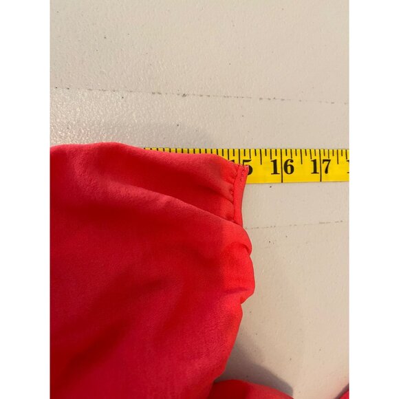 Skylar Rose Rose Strapless High Low Midi Red High-Low Ruffle Midi Skirt XS - Picture 10 of 12